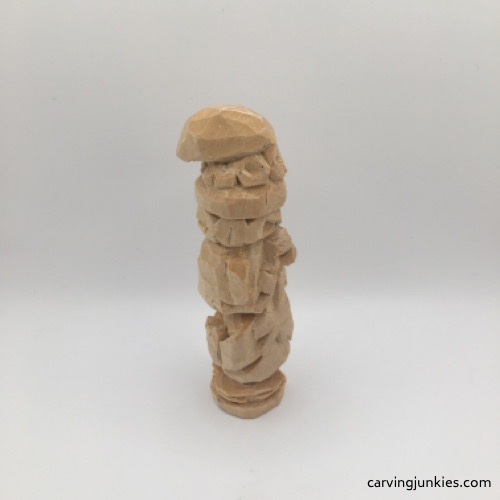 Right view of cuts made for gnome carving tutorial