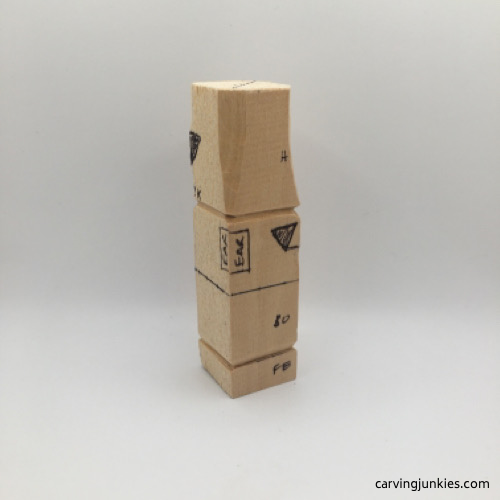 Right side cuts to carve a gnome