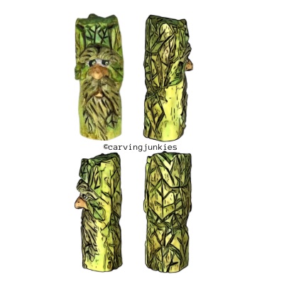 Pattern to carve a wooden green man