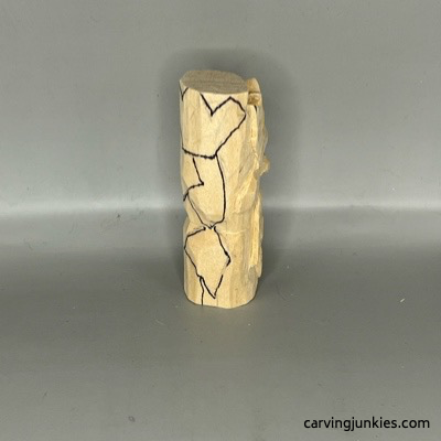 Right view of design on wooden green man