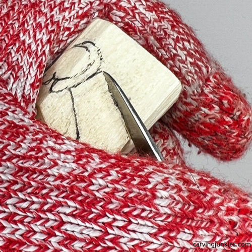 Making stop cut on Halloween gnome