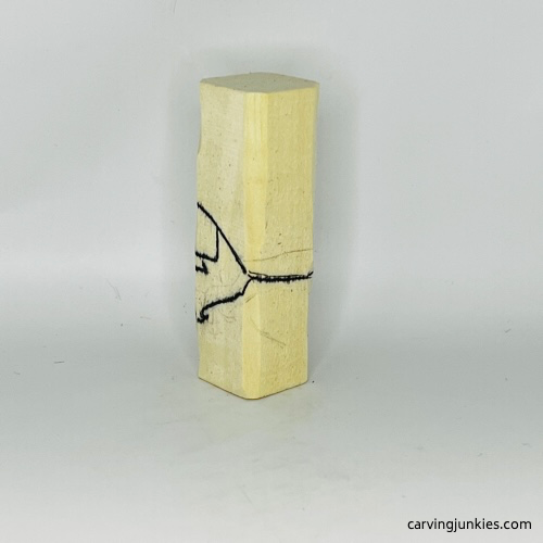 Left guidelines for wooden Halloween gnome