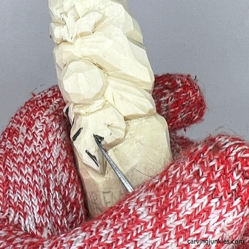 Separating beard on Halloween gnome