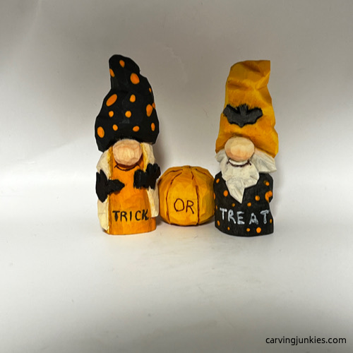 Painted trick or treat gnomes