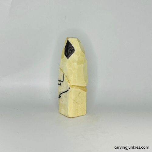 Marked wood on Halloween wood carving