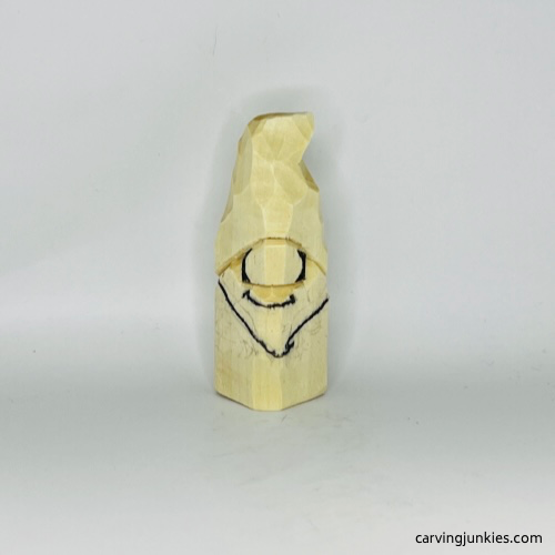 Wood is marked for removal on Halloween gnome