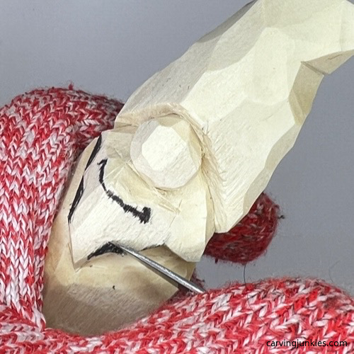 Making pyramid cut on Halloween gnome