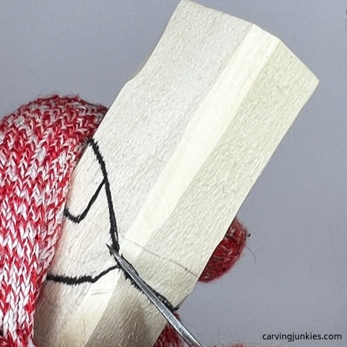 Making a stop cut to separate hat brim