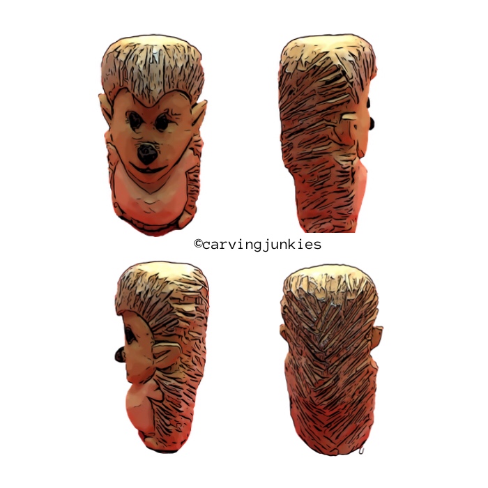 Hedgehog wood carving pattern