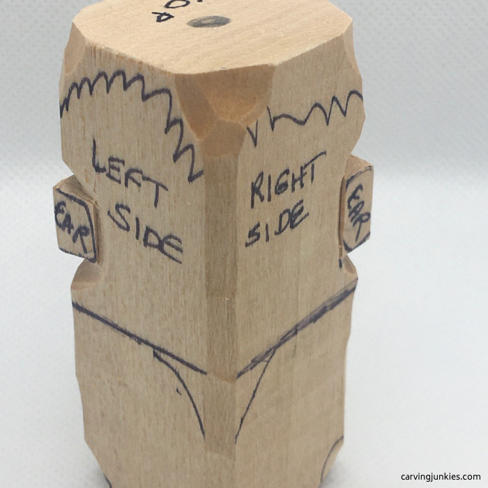 Ears of hedgehog carving