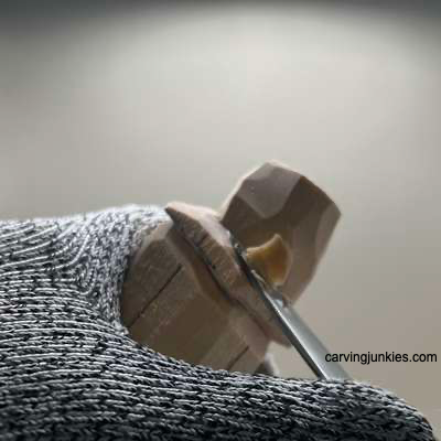 Narrow the brim on hillbilly wood carving