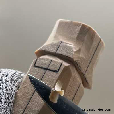 Rounding off corners on hillbilly carving