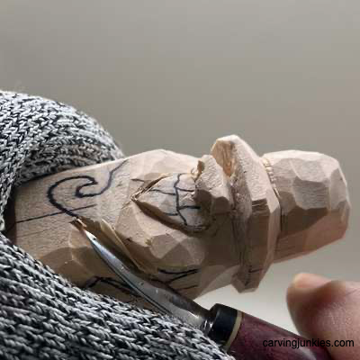 Carving details on hillbilly