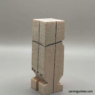 Hat is sketched around hillbilly carving