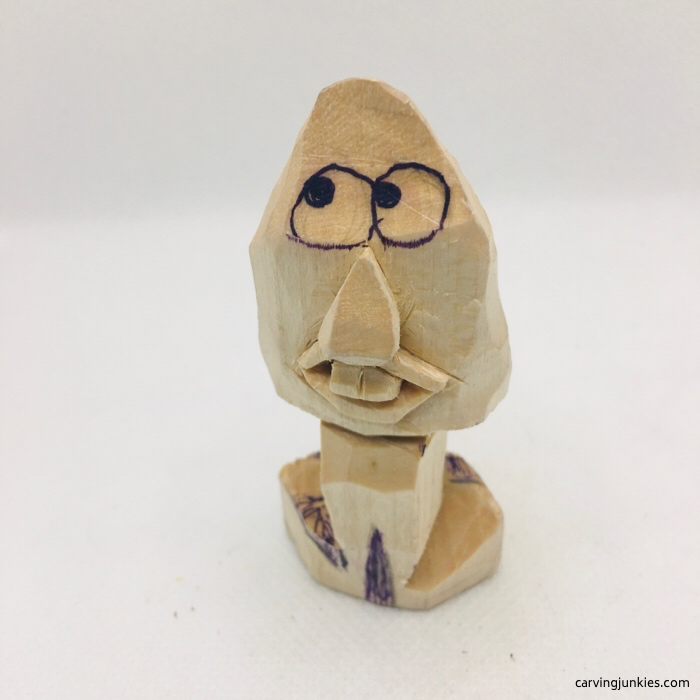 Candy corn legs are carved