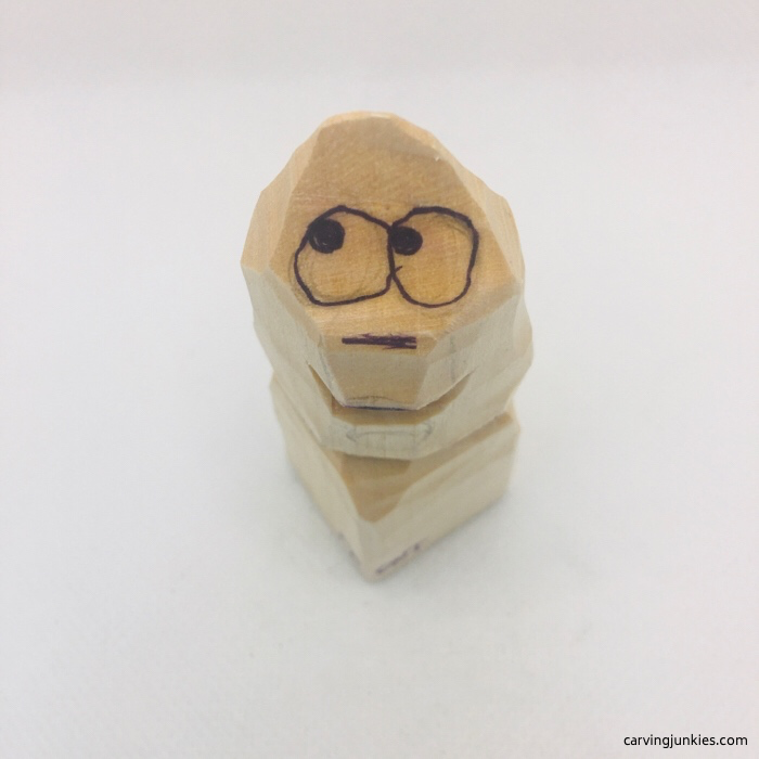 Carving nose on wood