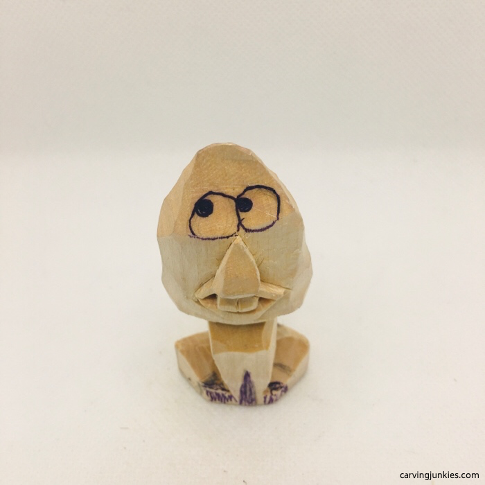 Candy corn nose on Halloween carving