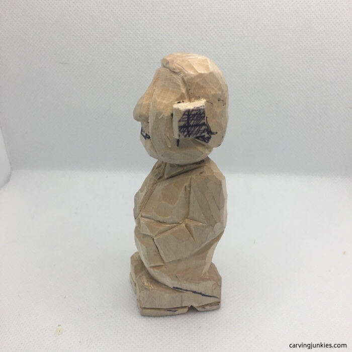 Side view of caricature person