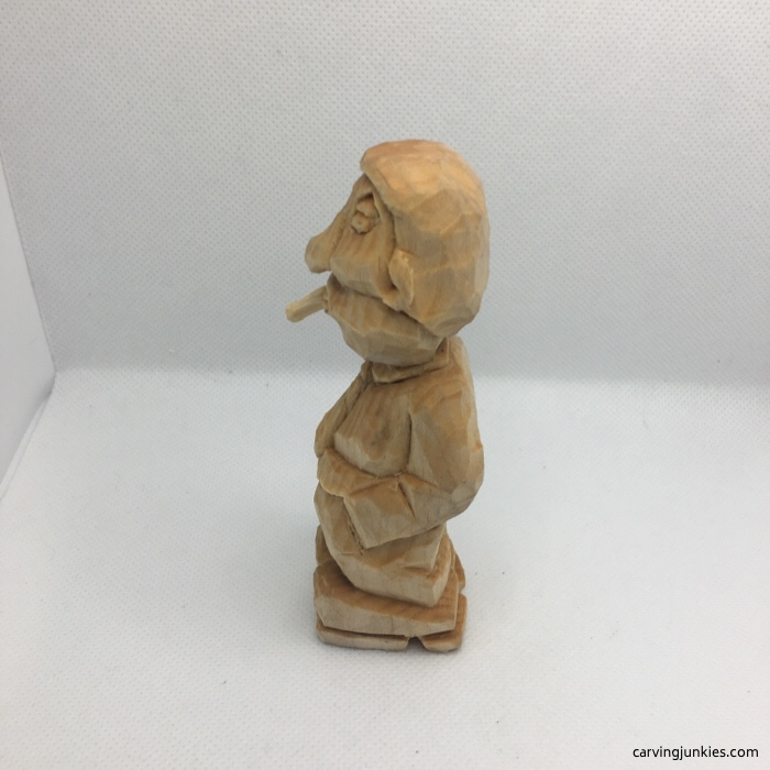Cigar smoking wood caricature
