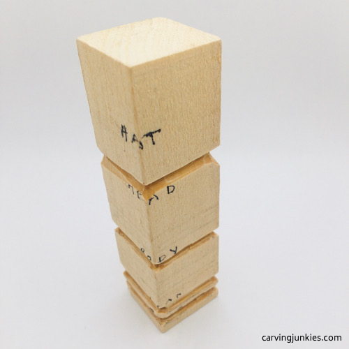 Cut guidelines for leprechaun carving