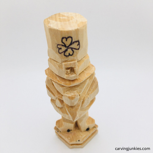 Details wood carved on leprechaun