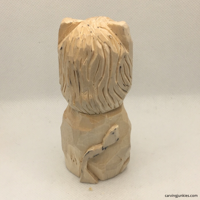 Back tail of lion is carved