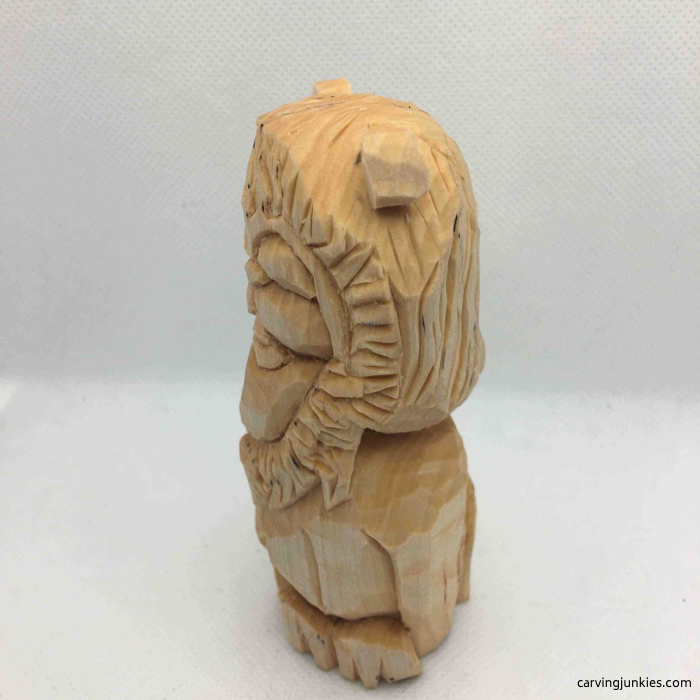 Left view of lion prior to painting