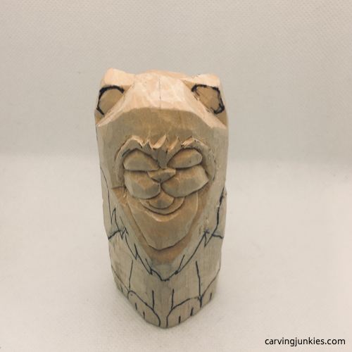Face of lion has been carved