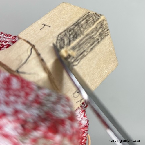 Vcut on little wood carving