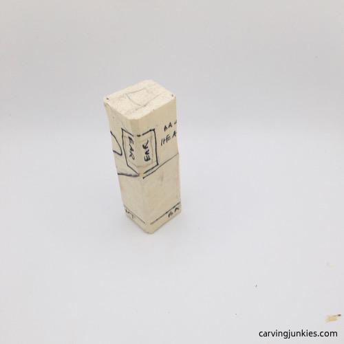 Left ear block on wood