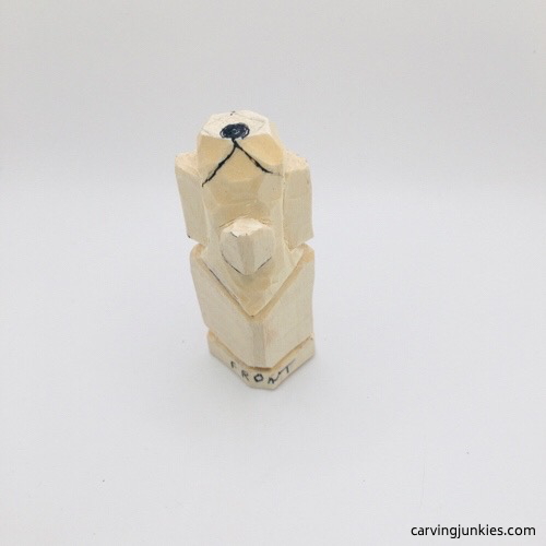 Marked wood for mouse wood carving