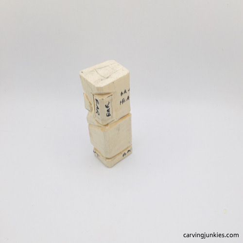 Left view of mouse wood carving