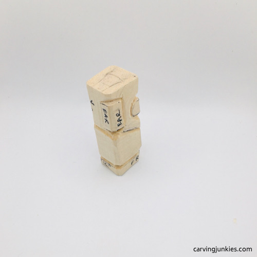 Right view of mouse wood carving