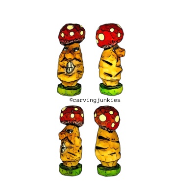 Mushroom wood carving pattern