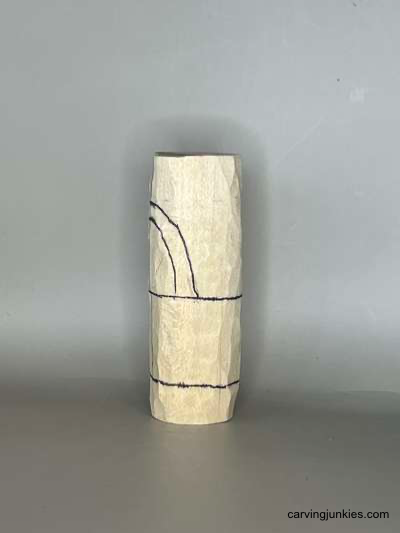 Follow this tutorial to carve a forest oddball Left guidelines for mushroom monster wood carving