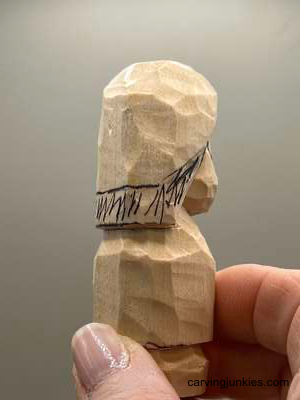 Click here for your next easy carving adventure Wood is marked for removal on mushroom monster carving