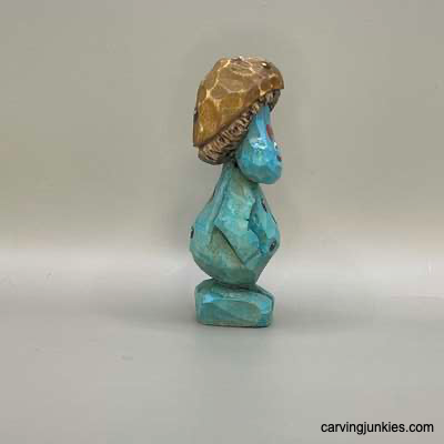 This mushroom monster has charm carved into every detail  Turn a block of wood into a smiling mushroom monster