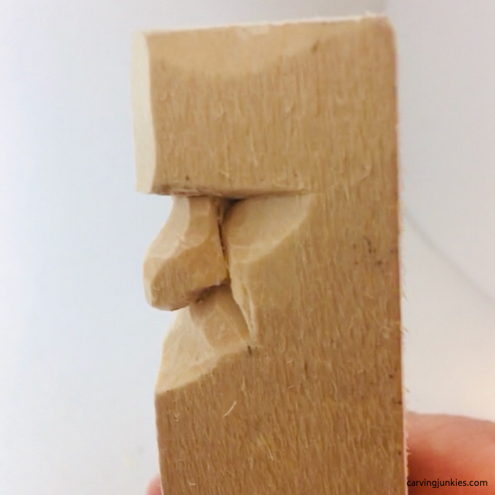 Finished nose carving