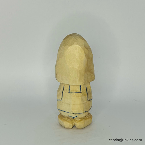 Back side of details drawn on nisse carving