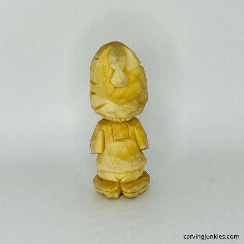 Back side of nisse carving prior to painting