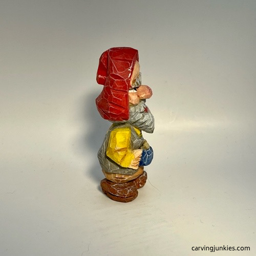 Right view of painted nisse wood carving