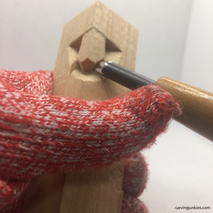 Carving wooden nostril