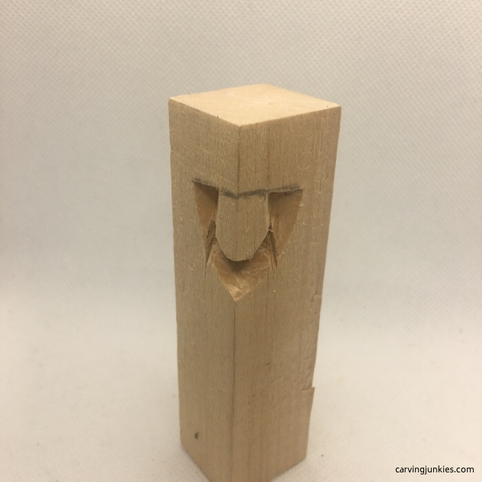 Adding smile lines to wood carving