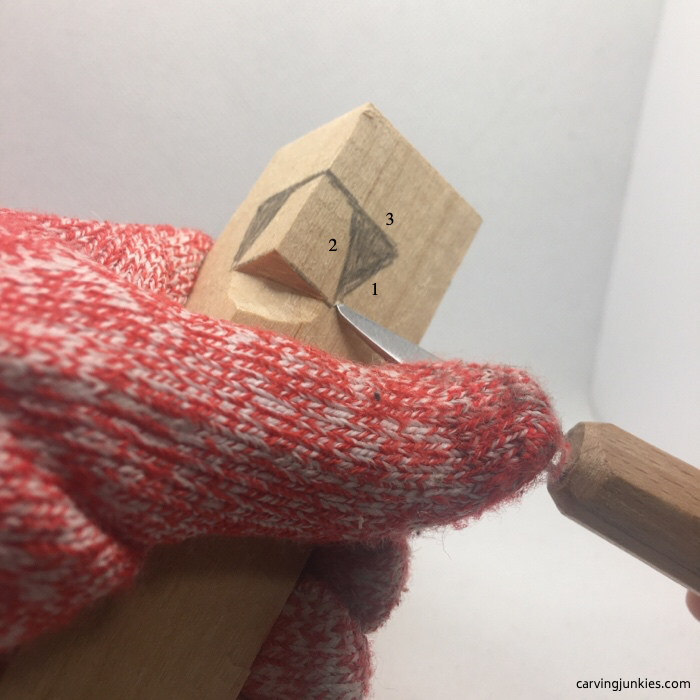 Steps to carve a nose