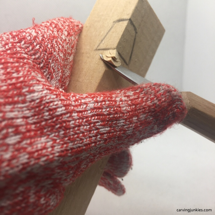 Removing wood with knife