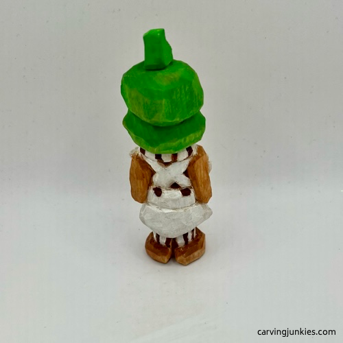 Back view of wood Oompa painted