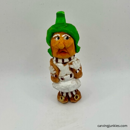 Front wooden Oompa carving painted