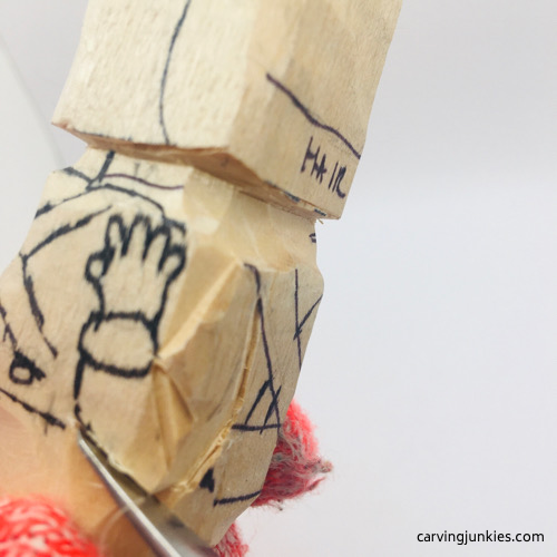 Carving arm of Oompa Loompa