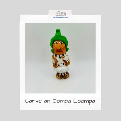 Painted Oompa Loompa carving