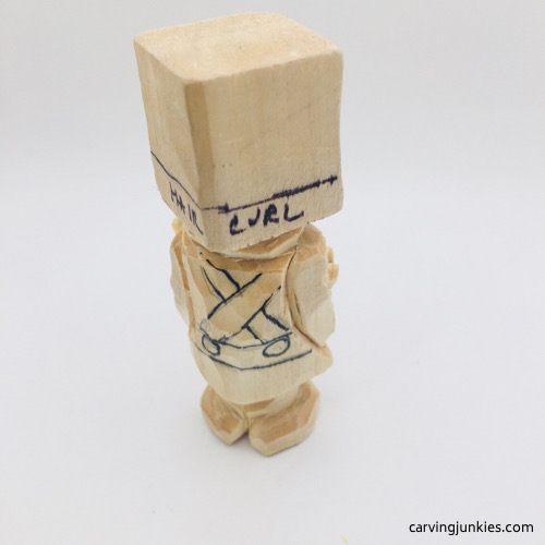 Wood carving in progress